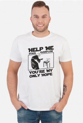 Koszulka męska prezent dla informatyka programisty na mikołajki pod choinkę, na urodziny  - Help me stack overflow