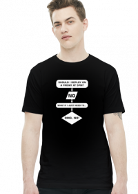 Koszulka męska prezent dla informatyka programisty na mikołajki pod choinkę, na urodziny  - Should i deploy?