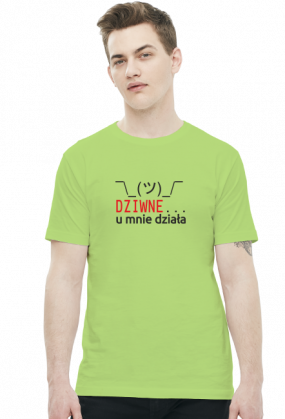 Koszulka męska prezent dla informatyka programisty na mikołajki pod choinkę, na urodziny  - Dziwne u mnie działa