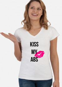 KISS MY ABS / t-shirt V-neck white