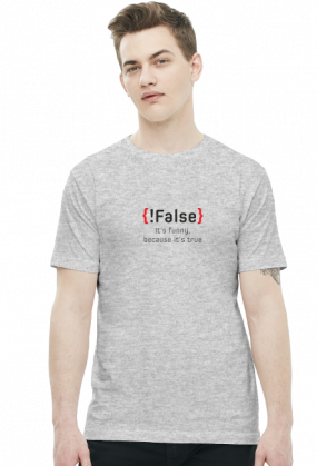 Koszulka prezent dla informatyka programisty na mikołajki pod choinkę, na urodziny - !false it's funny because it's true