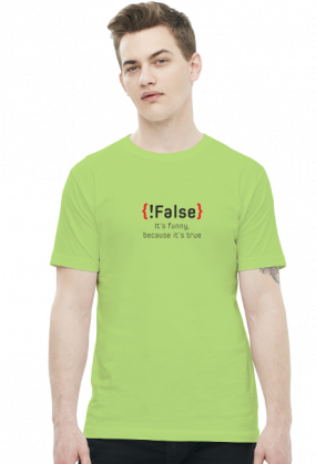 Koszulka prezent dla informatyka programisty na mikołajki pod choinkę, na urodziny - !false it's funny because it's true