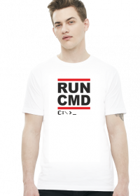 Koszulka prezent dla informatyka programisty na mikołajki pod choinkę, na urodziny - Run CMD