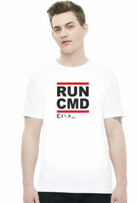 Koszulka prezent dla informatyka programisty na mikołajki pod choinkę, na urodziny - Run CMD