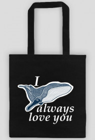 ANIMAL COLLECTION Torba "Whale love you" Biała obwódka