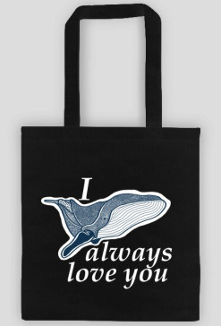 ANIMAL COLLECTION Torba "Whale love you" Biała obwódka