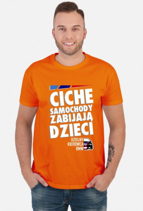 BMW - Ciche samochody zabijają dzieci (koszulka męska) ciemna grafika