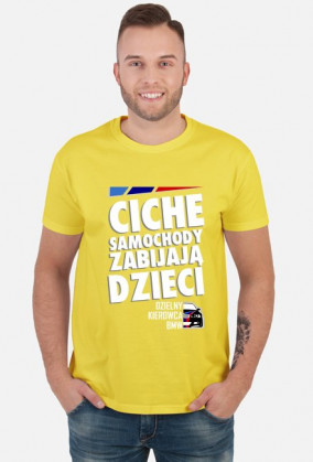 BMW - Ciche samochody zabijają dzieci (koszulka męska) ciemna grafika