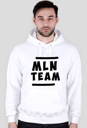 BLUZA Z KAPTUREM MLN TEAM BIAŁA