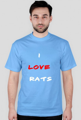 Różne kolory Koszulka męska I LOVE RATS