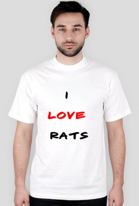 Różne kolory Koszulka męska I LOVE RATS