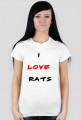 Różne kolory Koszulka damska I LOVE RATS