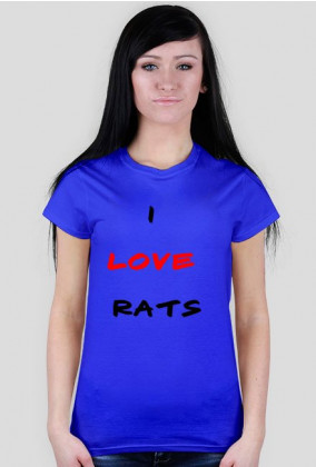 Różne kolory Koszulka damska I LOVE RATS