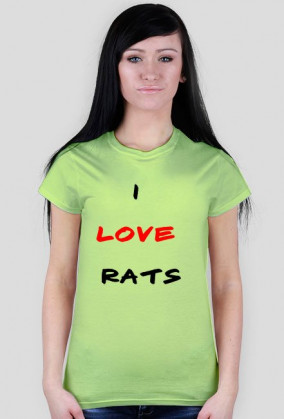 Różne kolory Koszulka damska I LOVE RATS