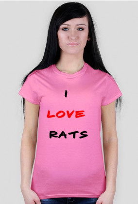 Różne kolory Koszulka damska I LOVE RATS