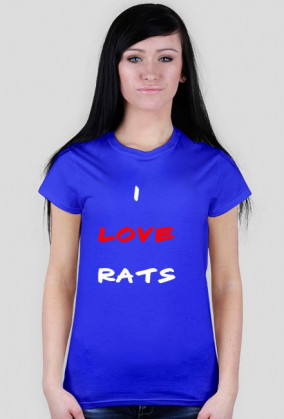 Różne kolory Koszulka damska I LOVE RATS