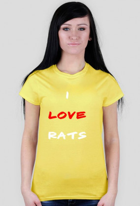 Różne kolory Koszulka damska I LOVE RATS