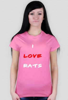 Różne kolory Koszulka damska I LOVE RATS