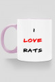 Różne kolory Kubek I LOVE RATS
