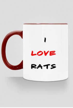 Różne kolory Kubek I LOVE RATS
