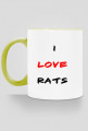 Różne kolory Kubek I LOVE RATS