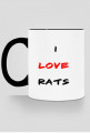 Różne kolory Kubek I LOVE RATS
