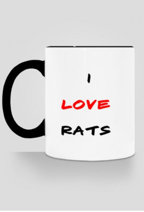 Różne kolory Kubek I LOVE RATS