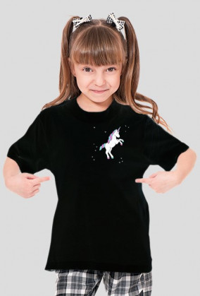 Unicorn Star T-shirt Kids | BLACK/PINK