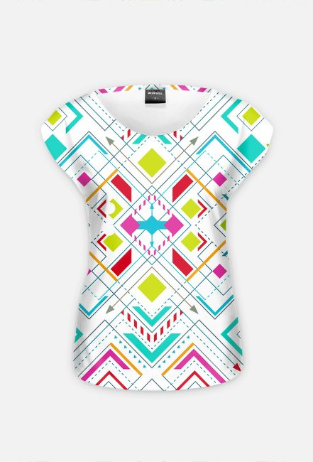 Geometric Worldwide Center Full Print Woman