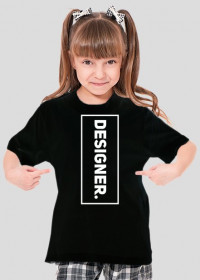 T-Shirt dziewczęcy Designer - Czarny