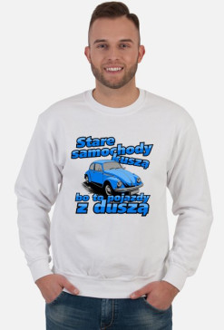 Stare samochody z duszą (bluza męska klasyczna) ciemna grafika