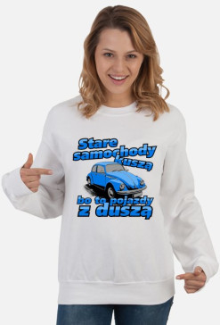 Stare samochody z duszą (bluza damska klasyczna) ciemna grafika