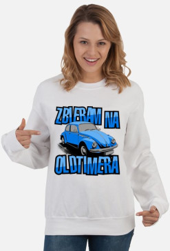 Zbieram na oldtimera (bluza damska klasyczna) ciemna grafika