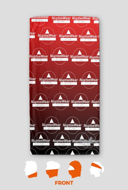 NuptseWear- komin koloru czerwono-czarnego z logo