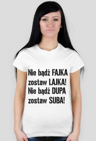 T-Shirt Damski Napis czarny