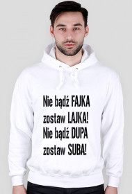 Bluza z kapturem Biała napis