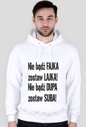 Bluza z kapturem Biała napis