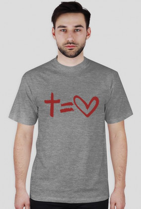 Krzyż równa się Miłość - koszulka męska