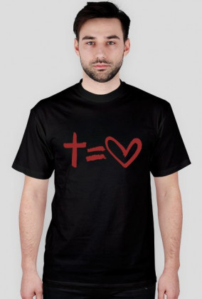 Krzyż równa się Miłość - koszulka męska