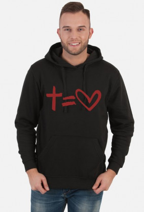 Krzyż równa się Miłość - bluza męska