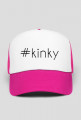 Czapka biało-różowa "#kinky"