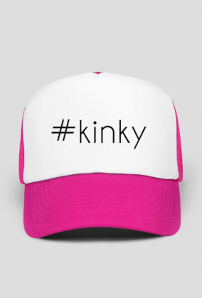 Czapka biało-różowa "#kinky"
