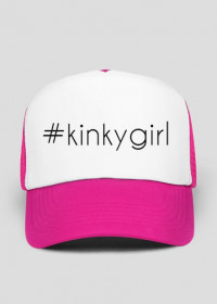 Czapka biało-różowa "#kinkygirl"