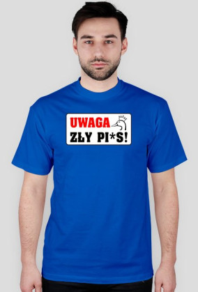 KOSZULKA MĘSKA UWAGA BIAŁA