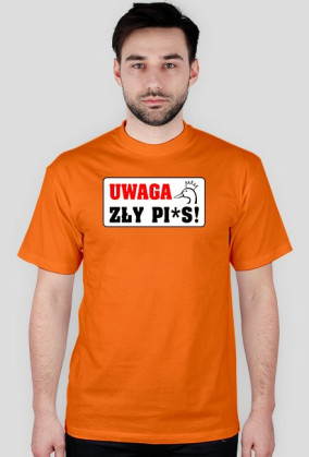 KOSZULKA MĘSKA UWAGA BIAŁA