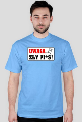 KOSZULKA MĘSKA UWAGA BIAŁA