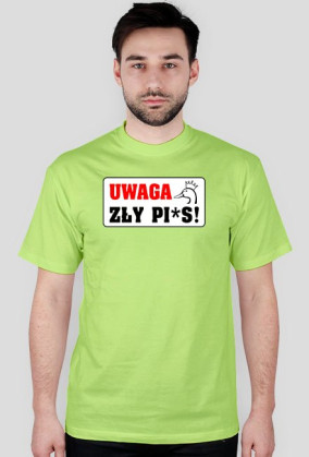 KOSZULKA MĘSKA UWAGA BIAŁA