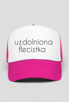 Czapka biało-różowa "Uzdolniona flecistka"