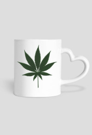 Kubek z liściem konopi