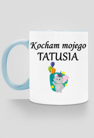 kubek, kolorowe ucho - kocham mojego tatusia, balonik